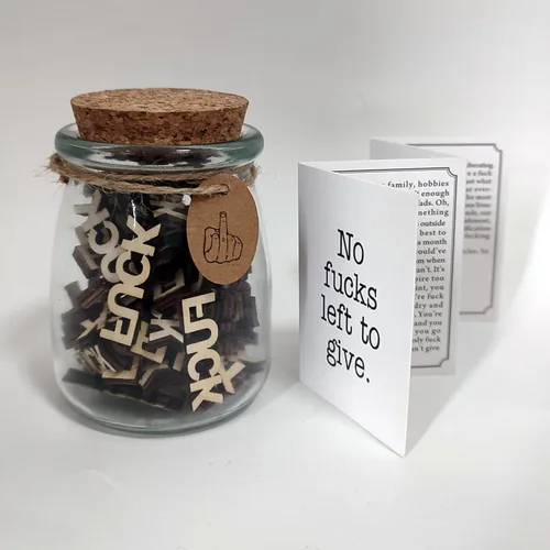 Fuc ks to Give Jar - Regala un regalo de broma en una botella para cumpleaños, Navidad, ocasiones divertidas, amigo o aniversario (7 onzas)