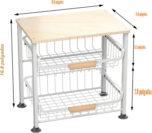 Miniatura 4 de NiuYichee - Cesta de almacenamiento de frutas de cocina de 3 capas con estante para snacks, estante de almacenamiento en encimera, estante