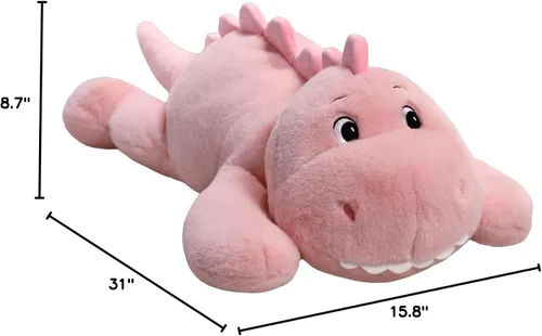 Miniatura 9 de XMV Muñeco de peluche de dinosaurio con peso de 31 pulgadas y 5 libras, peluche grande con peso, lindo juguete de peluche en forma de almohada