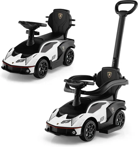 Miniatura 10 de Costzon Coches de empuje para niños pequeños, Lamborghini 3 en 1 con licencia con licencia Lamborghini, auto deslizante para caminar con asa, Verde