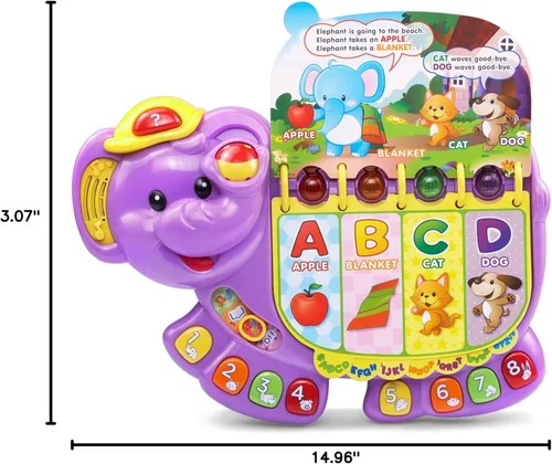 Miniatura 6 de VTech elefante para tocar y aprender, morado, exclusivo en línea