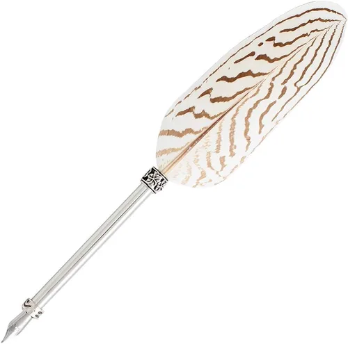 Miniatura 8 de Gullor Pluma de pluma vintage, pluma de inmersión de plumas naturales con caja de regalo, negro y marrón