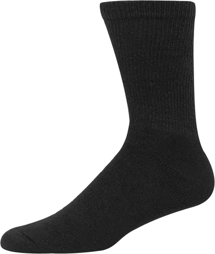 Miniatura 14 de Hanes Calcetines dobles resistentes para hombre, que disipan la humedad del cuello redondo y el tobillo, color blanco y negro, varios paquetes