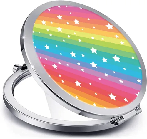 Miniatura 35 de Espejo compacto para mujeres, mini espejo redondo de maquillaje de viaje de bolsillo, bonito espejo de bolsillo plegable portátil pequeño para Flor