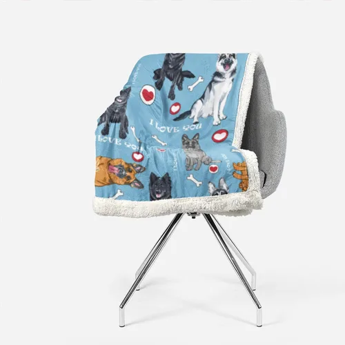 Miniatura 3 de AILONEN Manta de perro de Malinois belga para niños y adultos, variedad de dibujos animados de patrón de cachorro y manta con estampado de patas