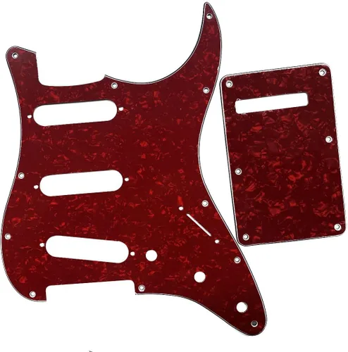 KAISH - Golpeador de 11 agujeros estilo ST/Strat SSS con placa trasera ST y cubierta de trémolo para Stratocaster de EE. UU./México/Strat en perla