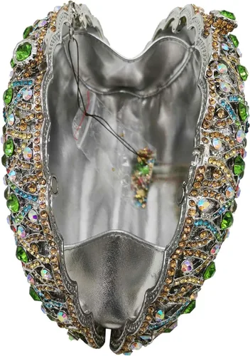 Miniatura 6 de Boutique De FGG Bolsos de mano con diamantes de imitación de pavo real para mujer, bolsos de noche para bodas, fiestas, bolsa de mano de cristal
