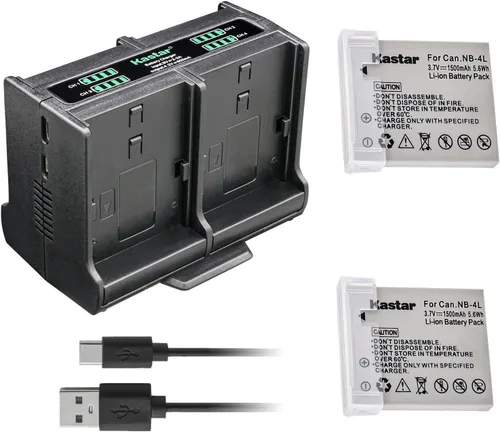 Miniatura 6 de Kastar Cargador de batería cuádruple compatible con cámaras digitales Canon PowerShot SD30, SD40, SD200, SD300, SD400, SD430, SD450, SD600, SD630