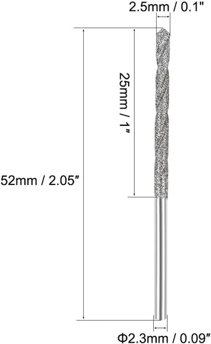 Miniatura 2 de uxcell Brocas de acero de alta velocidad de 0.098 in para azulejos de piedra de cristal de conchas de mar 2 piezas