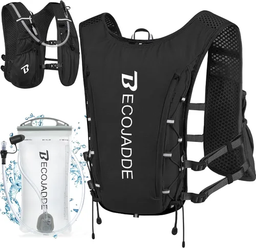 Miniatura 35 de BECOJADDE Chaleco de Hidratación Mochila para Correr para Hombres Mujeres, Mochila de Hidratación Ligera de 5L para Correr, Chaleco de Hidratación
