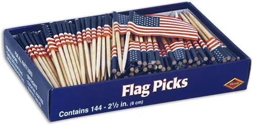 Miniatura 9 de Paquete de pinches con bandera estadouniense para fiestas (1 paquete de 50 unidades), Paquete de 1, Rojo/Blanco/Azul
