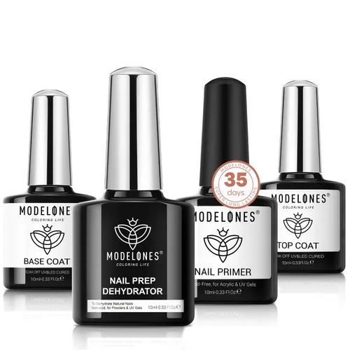 Miniatura 10 de modelones Gel base de goma de fibra para uñas, 0.5 fl oz (0.5 fl oz), base de goma de vidrio transparente, esmalte de gel, fortalecedor de uñas