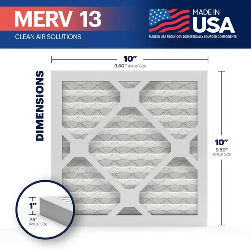 Miniatura 2 de BNX TruFilter - Filtro de aire 10 x 10 x 1 MERV 13, electrostático plisado, para aire acondicionado, HVAC y hornos, para alergias, polen, moho