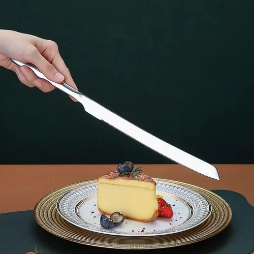 Miniatura 8 de Juego de cuchillo y servidor de pastel de boda, juego de corte de pastel de acero inoxidable para boda, incluye cortador de pasteles y servidor