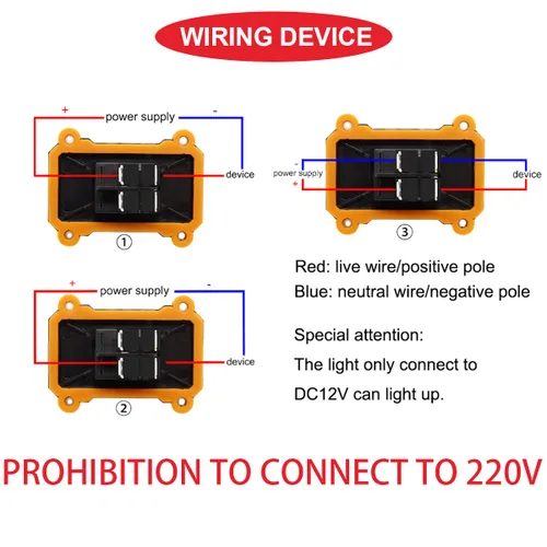 Miniatura 6 de 2 interruptores de cable en línea IP66 a prueba de agua DPST 12 V CC 20 A DPST 4 pines 2 posiciones de encendido y apagado al aire libre interruptor