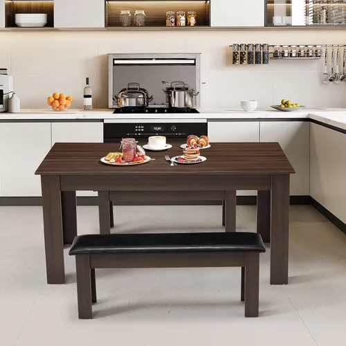 Miniatura 2 de AVAWING Mesa de cocina de madera para 4, mesa de comedor para 6-8 personas, mesas rectangulares grandes de granja, escritorio de madera con patas