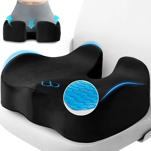 Miniatura 10 de CushyOasis Cojín de Asiento, Cojines de Gel para Silla, Cojines para Silla de Oficina, Parte Inferior Antideslizante y Funda Extraíble Cojín