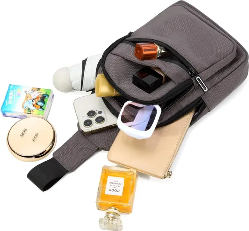 Miniatura 7 de EVANCARY - Mochila pequeña tipo bandolera para mujeres y hombres, mochila de pecho tipo bandolera para viajes, senderismo y actividades al aire