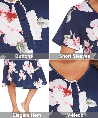 Miniatura 6 de Ekouaer Camisón de maternidad para mujer para hospital, embarazo, camisones largos para lactancia materna