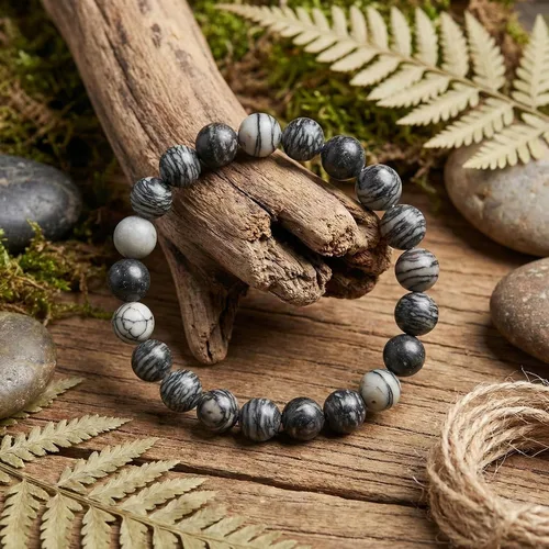 Miniatura 4 de 45 piezas de cuentas de telaraña, cuentas naturales de piedra redondas sueltas de 8 mm con poder curativo para hacer joyas, aretes, collares, Piedra