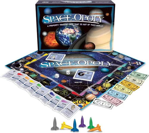Miniatura 2 de Late for The Sky Space-Opoly Space Adventure - Juego de mesa para familias, 2 a 6 jugadores, a partir de 8 años, juego de fiesta de estrategia