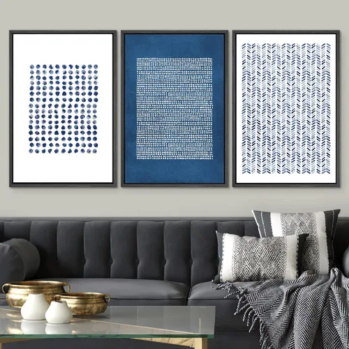 Miniatura 305 de SIGNWIN Lienzo enmarcado para pared, arte con pinceladas de flujo neutro en tonos beige abstractos, ilustraciones, arte moderno, decorativo