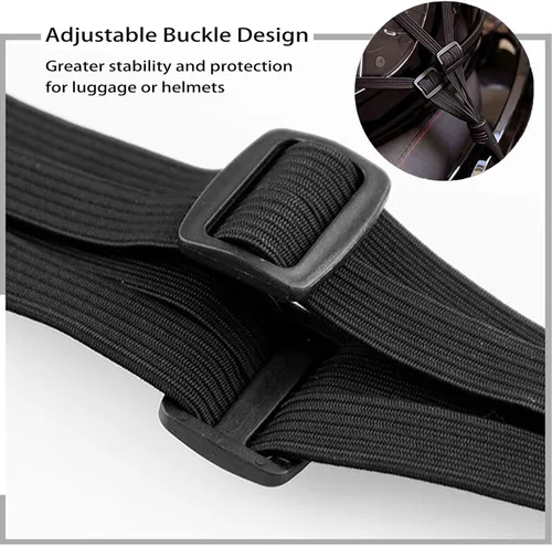 Miniatura 4 de Paquete de 2 correas elásticas para casco de motocicleta de 23.6 pulgadas con 2 ganchos, correa elástica de malla retráctil para casco y equipaje