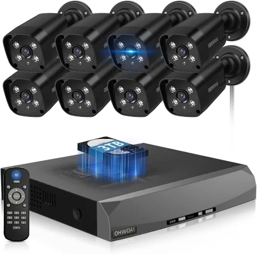 Miniatura 12 de Sistema de cámara de seguridad para exteriores con cable 4K Ultra HD y visión nocturna IR de 100 pies, cámaras POE para seguridad del hogar, kit