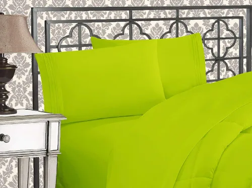 Miniatura 24 de Elegante juego de cómodas sábanas para cama de 1500 hilos resistente a arrugas y a la decoloración, calidad egipcia de lujo ultrasuave de 4 piezas