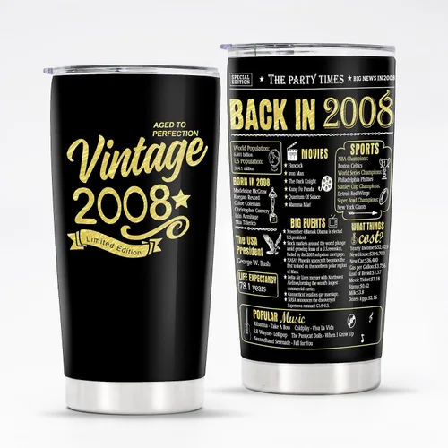 Miniatura 25 de Vasos de feliz cumpleaños 95 para hombres y mujeres, regalos de acero inoxidable en el año 1931, regalo de cumpleaños de 95 años para esposa