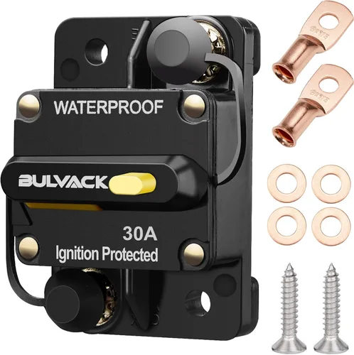 Disyuntor de 30 amperios con reinicio manual para motores marinos de arrastre de automóvil, barco, ATV, protección de potencia manual para fusibles