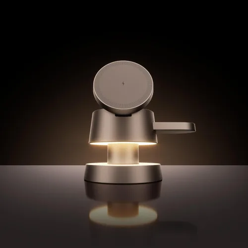 Miniatura 9 de Estación de carga inalámbrica magnética 4 en 1, carga rápida de 15 W con luz nocturna ajustable para soporte de cargador MagSafe, cargador