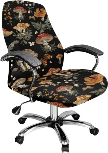 Miniatura 10 de Funda para silla de oficina de gato negro con brazos, elástica, a prueba de mascotas, antideslizante, todo en uno, decoración de escritorio de gato
