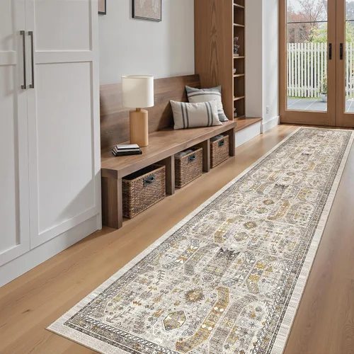 Miniatura 215 de Madane Tapete lavable de 2 x 10 pies para pasillo, cocina, recibidor, clásico, suave, antideslizante para interiores, casa de campo, baño, sala