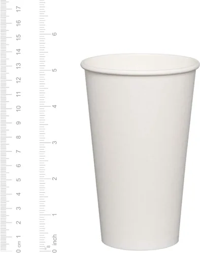 Miniatura 2 de GUSTO Vasos de papel desechables blancos de 16 onzas para bebidas frías y calientes [200 unidades] Tazas de café resistentes y ecológicas