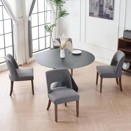 Miniatura 20 de VKNOW Juego de 2 sillas de comedor de madera, silla de comedor tapizada en tela moderna, silla de cocina, silla de cena de granja para cocina y Verde