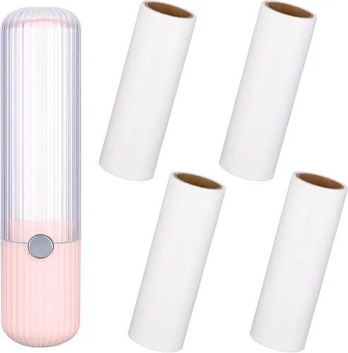 1 paquete de mini rodillo de pelusa con 150 hojas adhesivas recargable compacto removedor de pelusa de bolsillo para viajes, removedor de pelo de