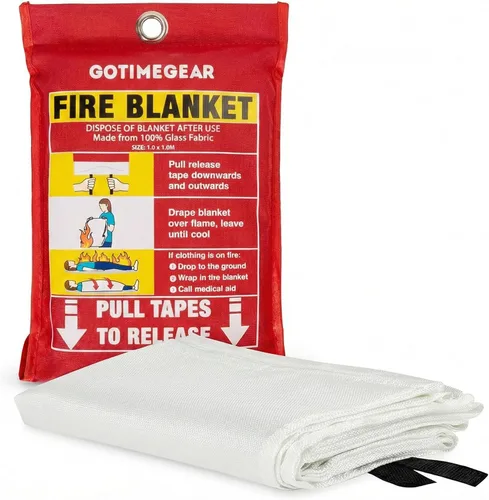Go Time Gear Manta de emergencia contra incendios para el hogar y la cocina, kit de manta ignífuga de emergencia ignífuga, manta ignífuga de