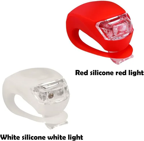Miniatura 3 de Malker Luz de Bicicleta Delantera y Trasera Juego de Luces LED de Silicona para Bicicleta - Faro Delantero y Luz Trasera de Bicicleta, Impermeables