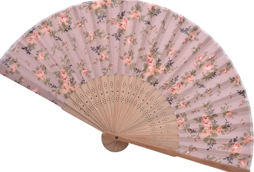 Miniatura 6 de Gasa transparente de los ventiladores de la mano del ventilador de la mano plegable con la tela hermosa para el regalo de la boda