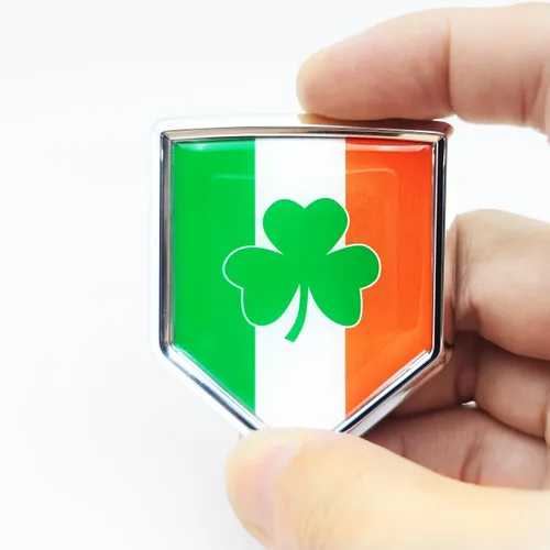 Miniatura 2 de Overdecor Calcomanías de bandera de trébol de Irlanda, emblema de automóvil, trébol irlandés, accesorios de automóvil, decoraciones de bandera