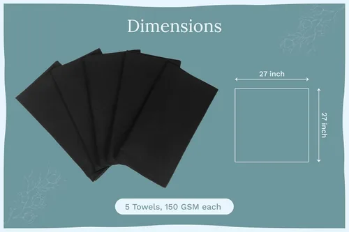 Miniatura 4 de Paños de Cocina Negros de Saco de Harina - 100% Algodón, 27"x27", Paquete de 5, Paños de Cocina Altamente Absorbentes - Uso Versátil para Hornear