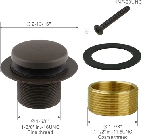 Miniatura 4 de Drenaje de Bañera de Bronce Tip-Toe de Un Solo Orificio, Kit de Conversión de Conjunto de Moldura de Drenaje de Bañera Welsan, Kit de Moldura