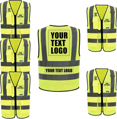 Miniatura 20 de A-SAFETY Chaleco de Seguridad Reflejante de Alta Visibilidad con Logo Personalizado (XS-8XL)