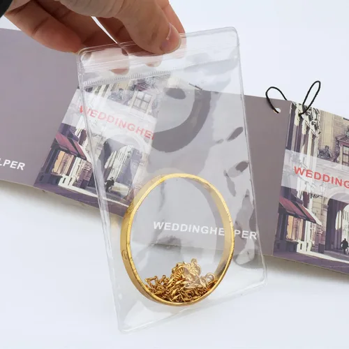 Miniatura 6 de WEDDINGHELPER Bolsas de joyería pequeñas autosellantes de plástico con cremallera, bolsas transparentes de PVC transparente para guardar pulseras