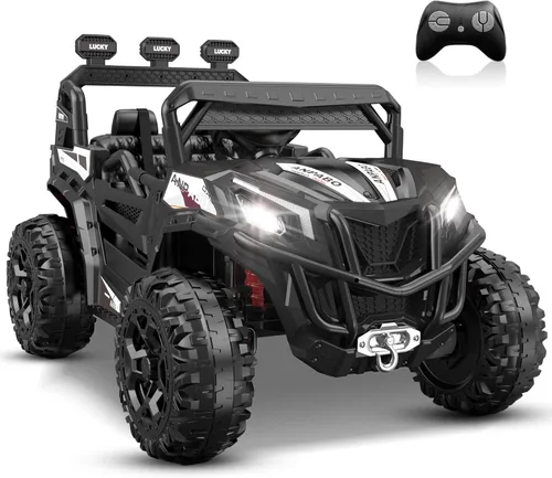 Miniatura 10 de ANPABO Juguetes de paseo de 24 V para niños grandes con control remoto, motores de 4 x 75 W, máximo 4.5 MPH, conmutable 4WD/2WD, 4 amortiguadores