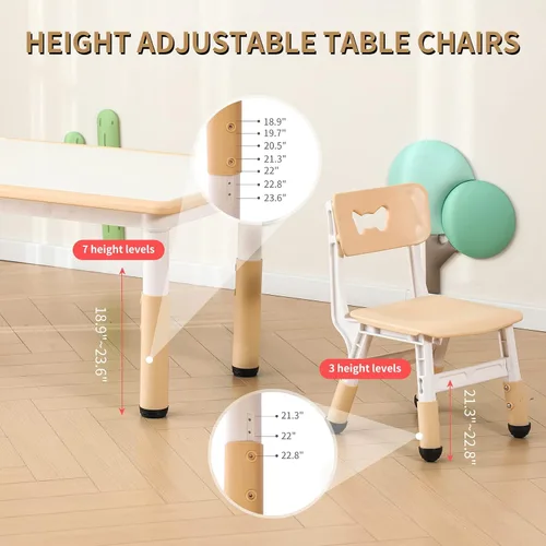 Miniatura 2 de Sillas de mesa para niños pequeños (juego de sillas de mesa para niños de 5 a 8 años, 24 fundas de patas + 12 bolígrafos de color)