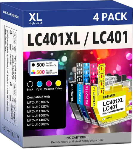 LC401XL - Cartuchos de tinta compatibles con cartuchos de tinta Brother LC401 LC401XL para Brother MFC-J1010DW MFC-J1012DW MFC-J1170DW MFC-J1800DW