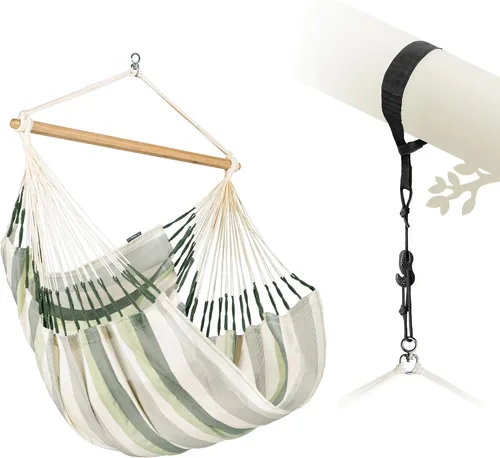 Miniatura 44 de LA SIESTA® - Silla Hamaca Columpio XL King Domingo - Silla Hamaca Colgante Resistente a la Intemperie y a los Desgarros - Silla Hamaca Columpio