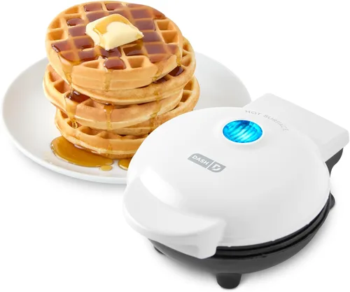 Dash Mini Waffle Maker- Compact Electric Iron for Creative Homemade Treats - PTFE nonstick surface - Easy-to-Clean - Perfect for Kids & Families -